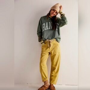 Free People: Moxie Barrel Jean in Gold